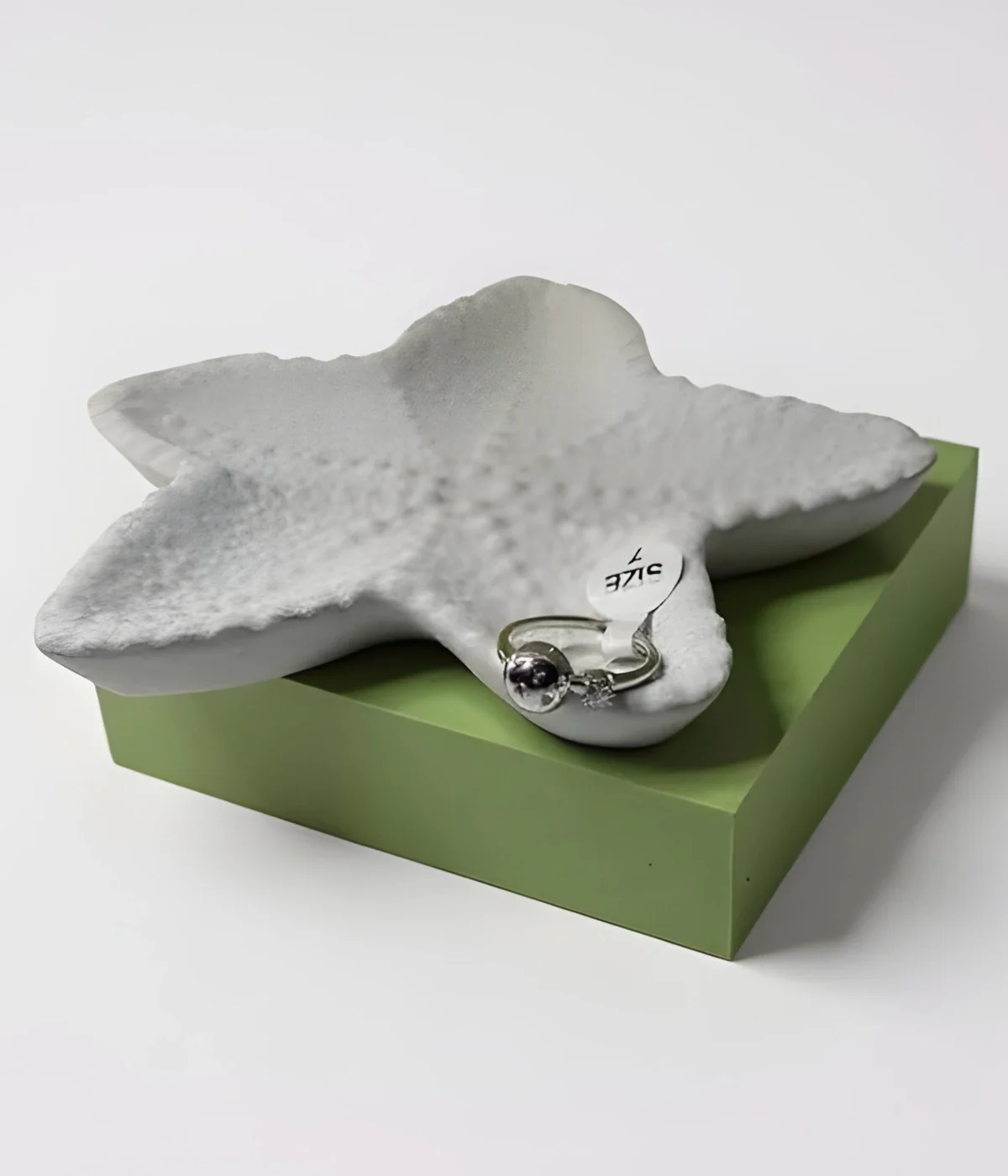 Silver Ring with Crystal Ball Charm and Cubic Zirconia Accent (A-25)