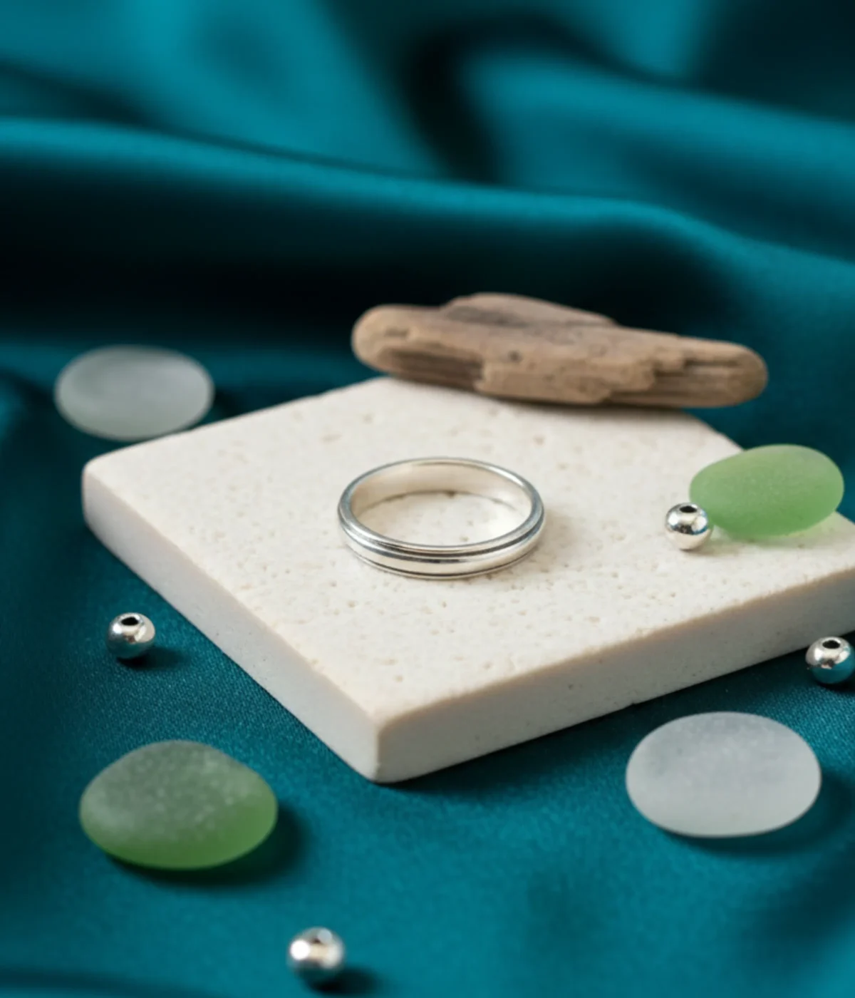 Men's Sterling Silver Color Block Inlay Band Ring. Features a modern design with Black and Blue multi-color inlays. A bold 925 Silver statement ring.