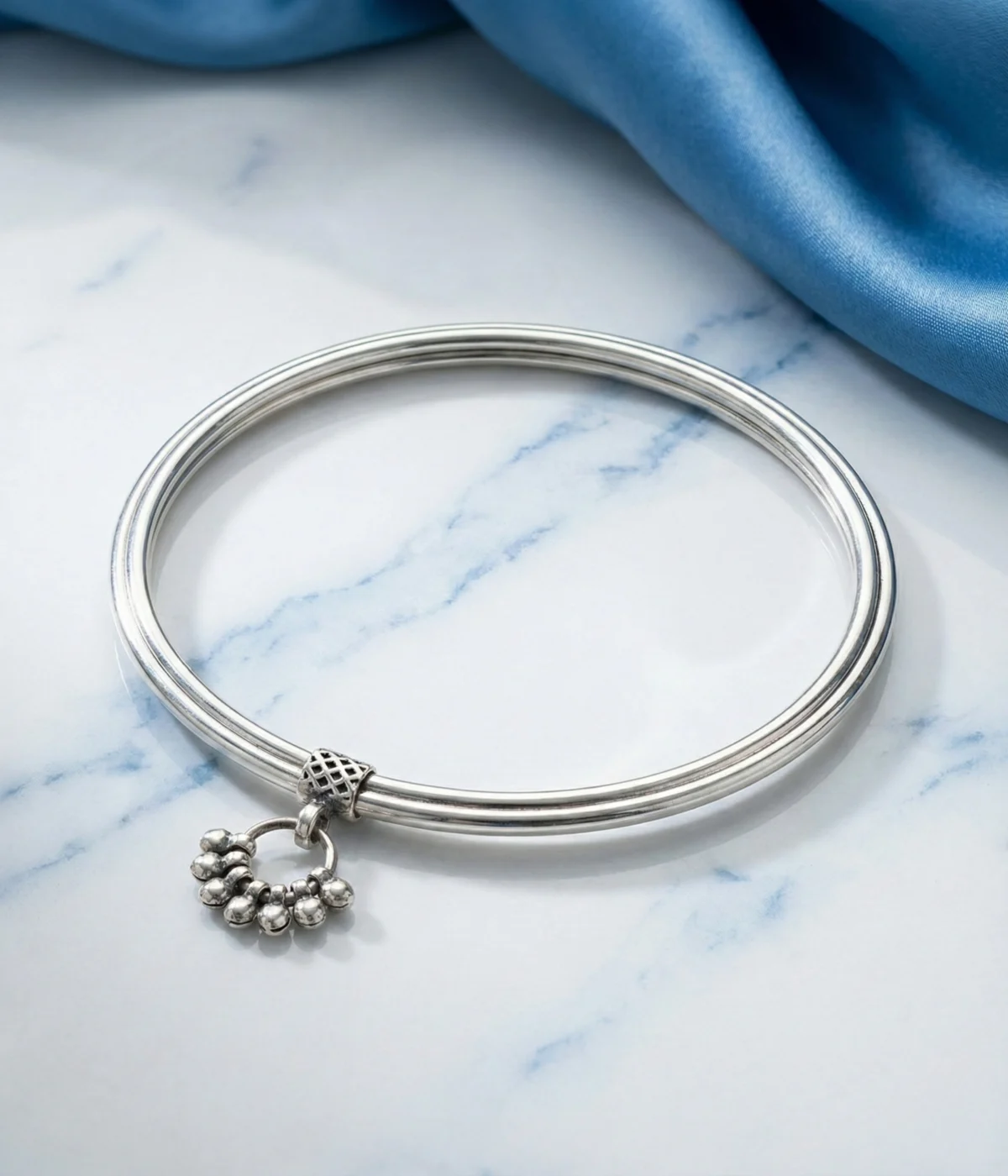 Shahi Silver Kada Anklet Bajubandh (A-158)