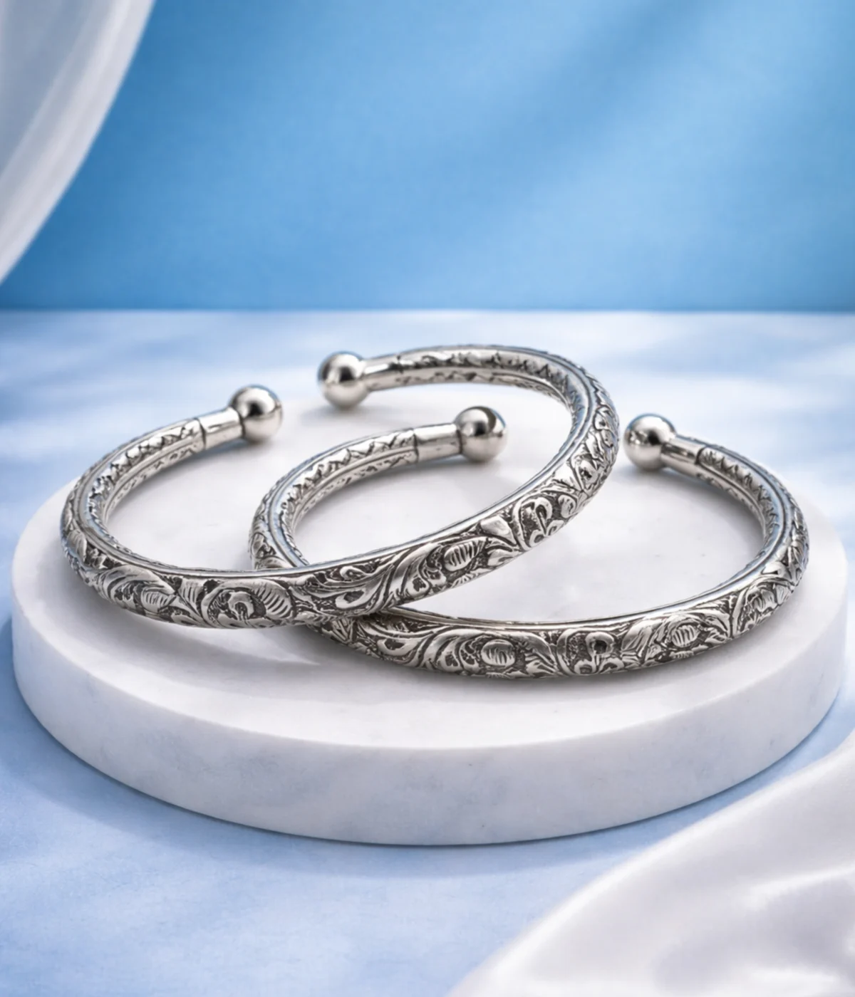 Rajsi Viraasat Silver Anklet Kada (A-159)