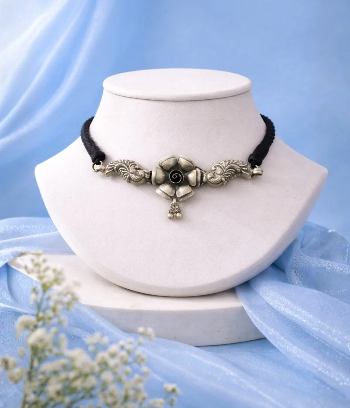 Pushpika Ghungroo Silver Choker Necklace (A-184)