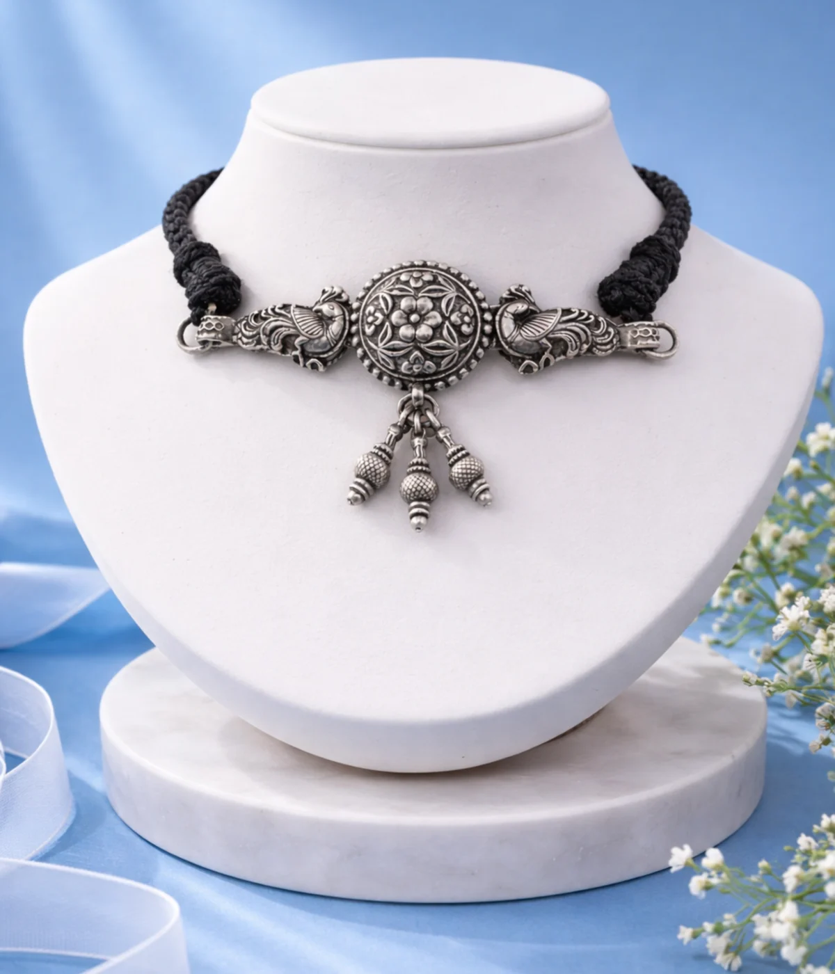 Imperial Peacock Medallion Choker Necklace (A-188)