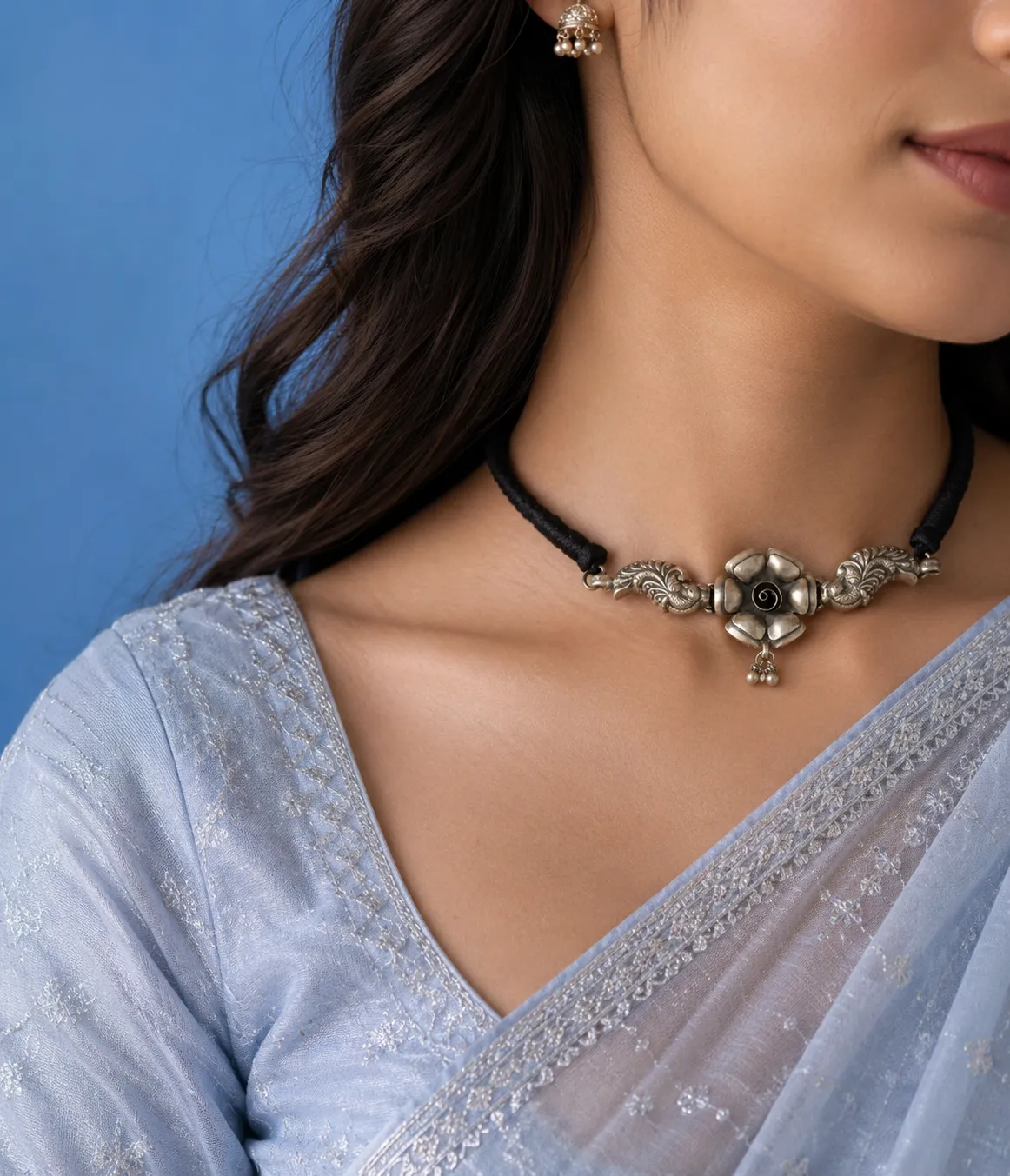 Pushpika Ghungroo Silver Choker Necklace (A-184)