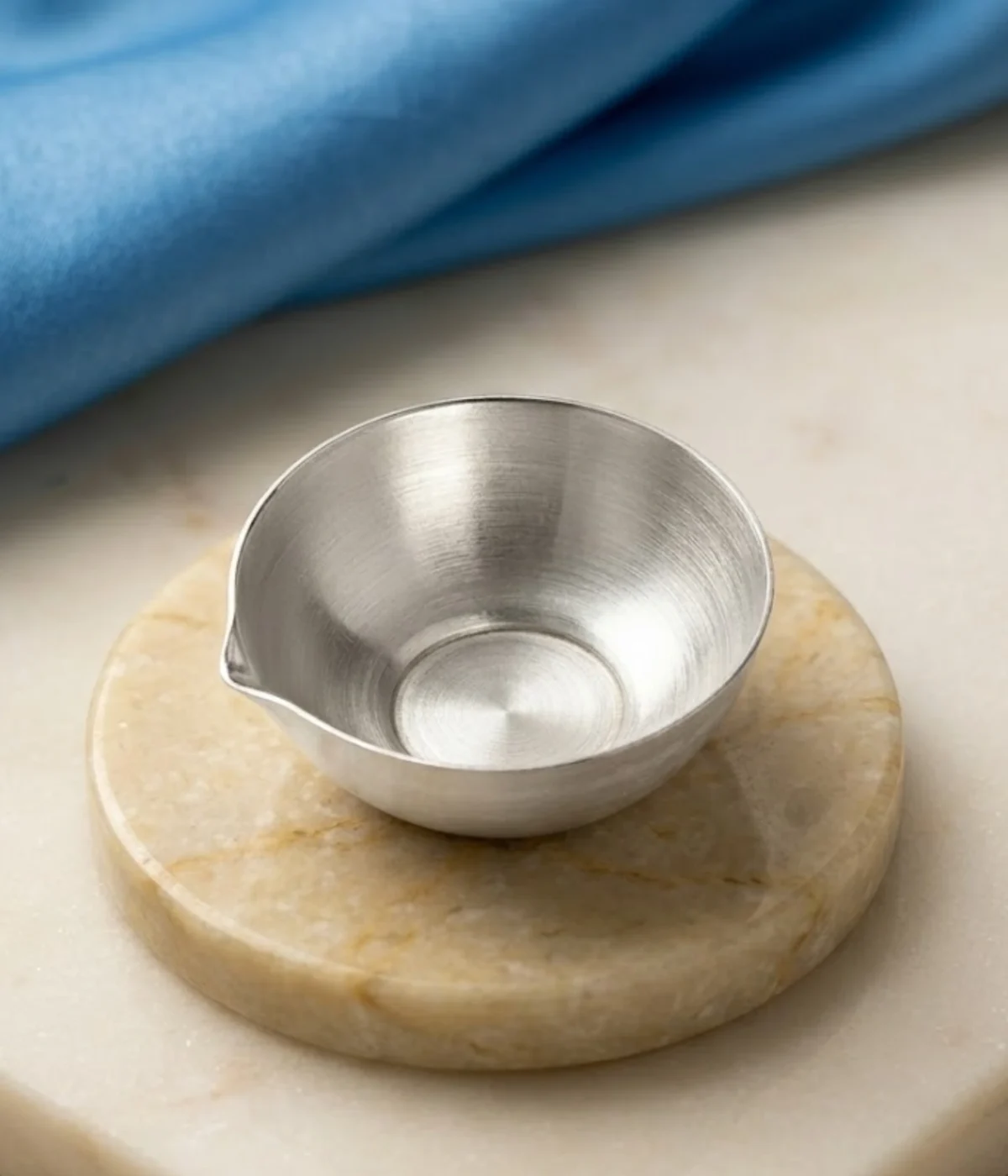 Silver Devotional Diya for Pooja and Home Temple (A-113)