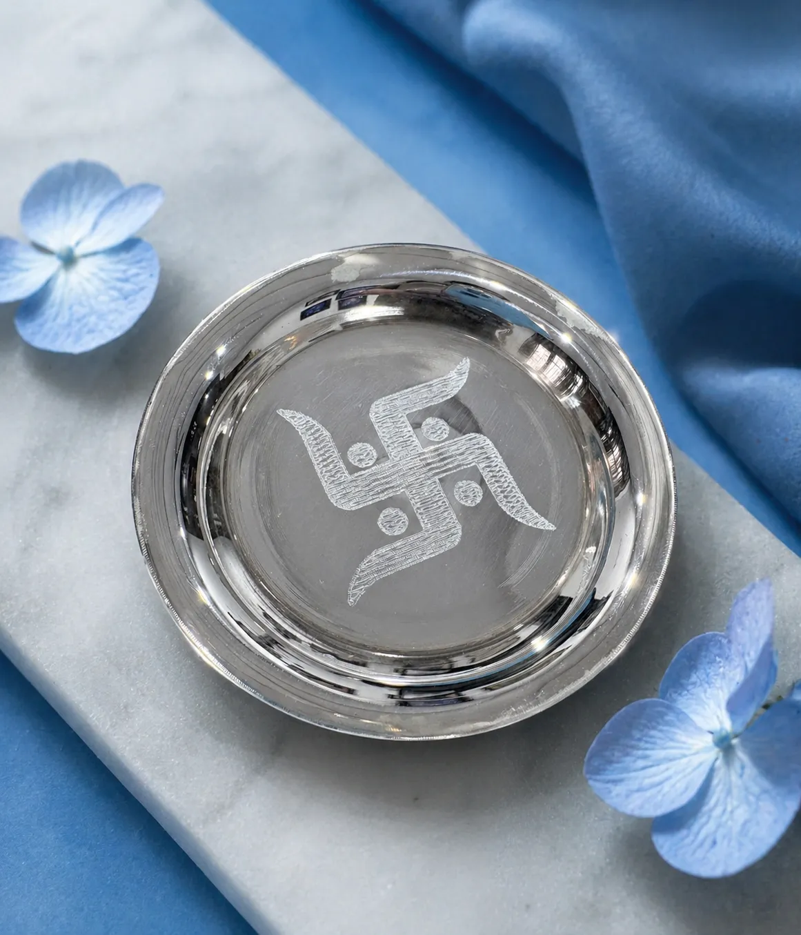 Premium Silver Pooja Fruit Thali (A-112)