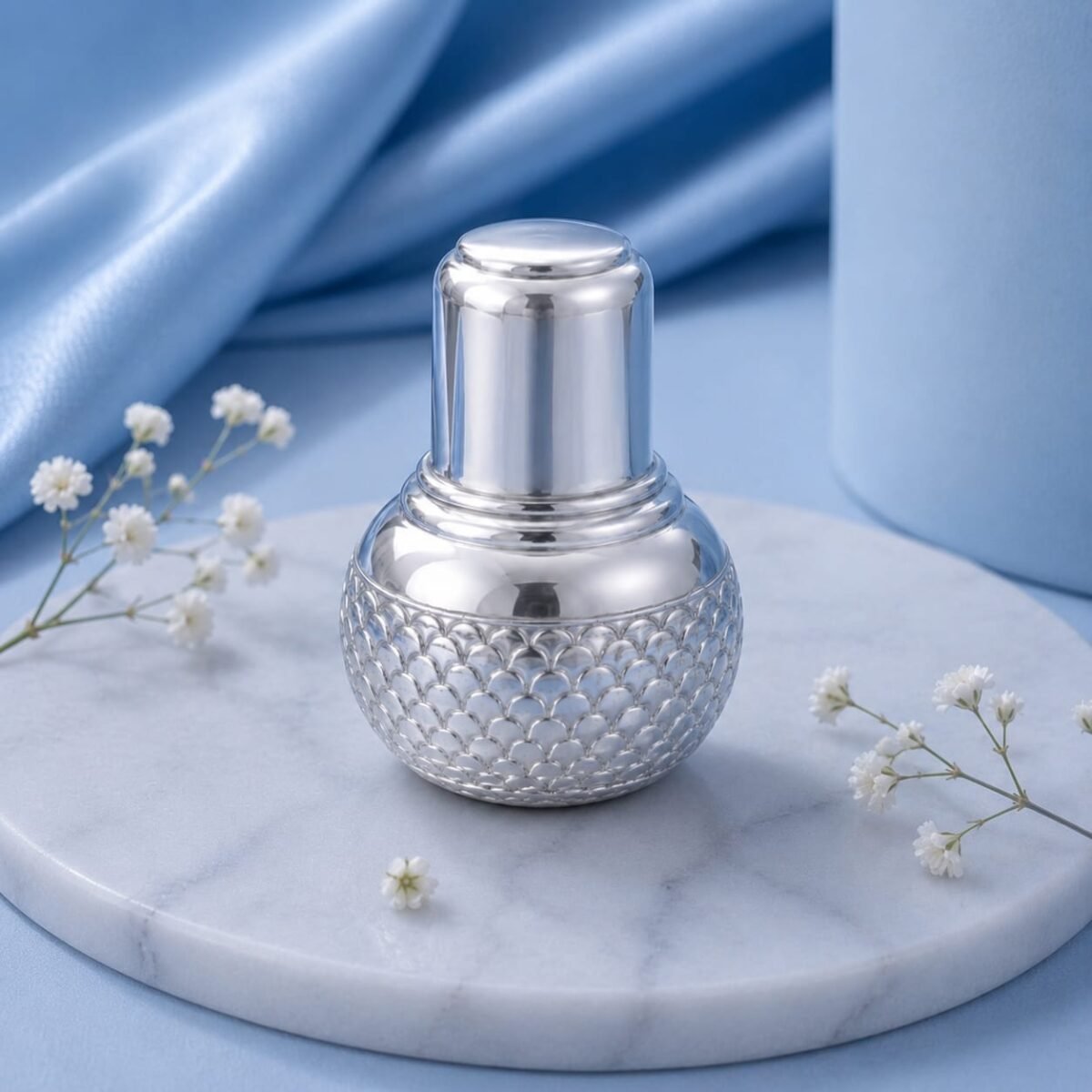 Elegant Silver Jal Patra with Glass & Lid Premium Pooja Collection (A-239) - Image 3