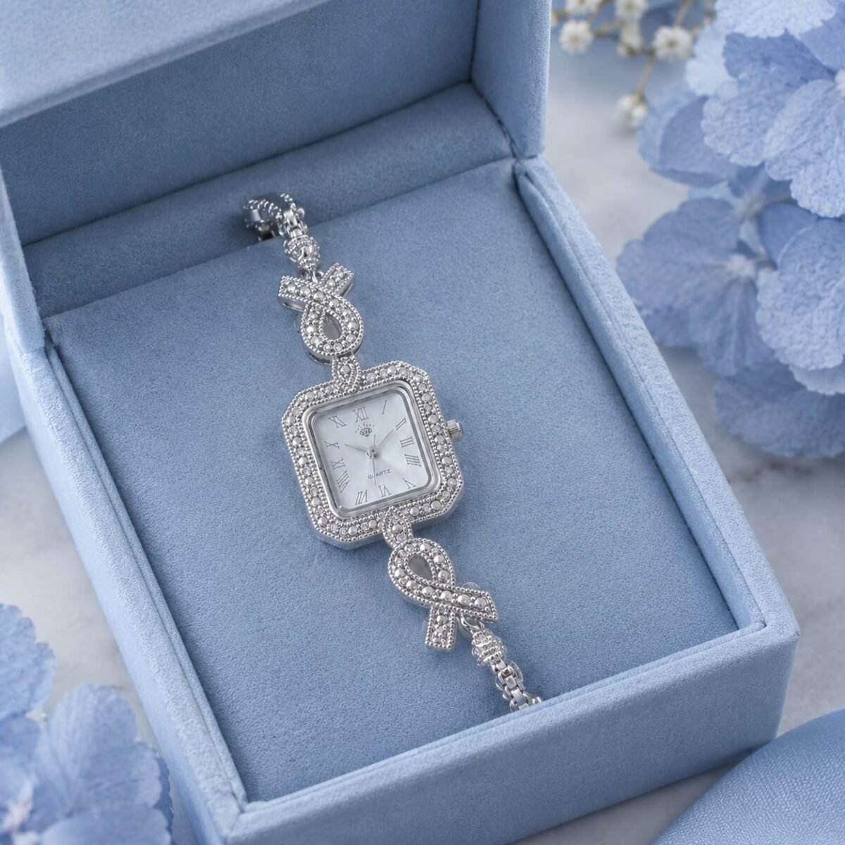 925 Sterling Silver Vintage-Inspired Adjustable Watch for Women | Oxidized Silver Bracelet Watch (A-269) - Image 3